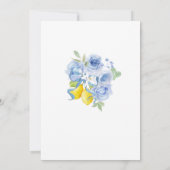 Blue Bow Floral Lemon Bridal Shower Invitation Einladung (Rückseite)