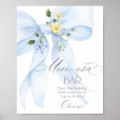 Blue Bow floral Momosa Bar Aquarell Poster (Vorne)