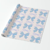 Blue Bow Geschenk Wrap Baby Duschgeschenk Wrap Geschenkpapier (Ungerollt)