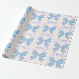 Blue Bow Geschenk Wrap Baby Duschgeschenk Wrap Geschenkpapier