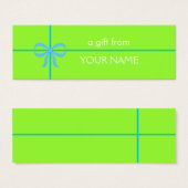 BLUE BOW GIFT TAG (Vorne & Hinten)