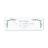 Blue Bow Greenery Boy Baby Shower Rücksendeadresse (Vorne)