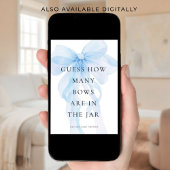 Blue Bow Guess How Many Game Baby Shower card Einladung