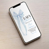 Blue Bow Hand Drawn Boy Coquette Babydusche Einladung