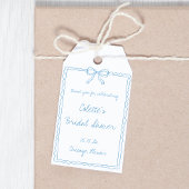 Blue Bow Hand Drawn Brautparty Vielen Dank Geschenkanhänger