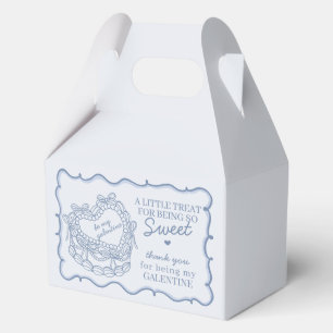 Blue Bow Heart Coquette Cake Galentines Party Geschenkschachtel