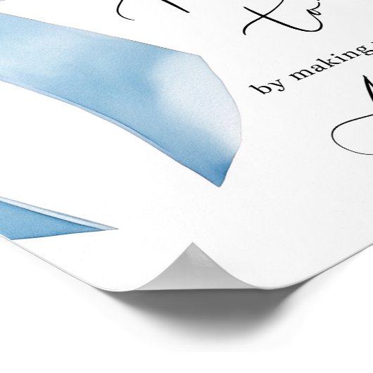 Blue Bow hilft der Mama, einen Umschlag zu adressi Poster (Ecke)