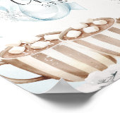 Blue Bow Hot Chocolate Sign Baby Shower Poster (Ecke)