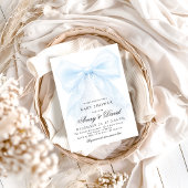 Blue Bow Junge Moderne Babyparty  Einladung