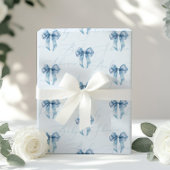 Blue Bow Kalligraphie moderne Baby Dusche Geschenkpapier