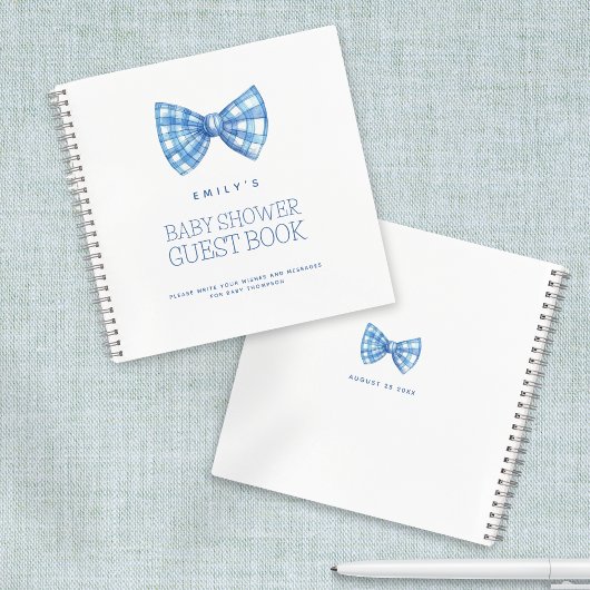 Blue Bow Krawatte Baby Showbook Notizblock