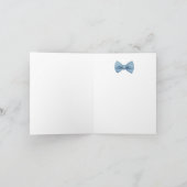 Blue Bow Krawatte Babydusche Danke Foto Card (Innenseite)