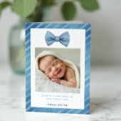 Blue Bow Krawatte Babydusche Danke Foto Card