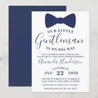 Blue Bow Krawatte Gentleman Baby Shower Einladung