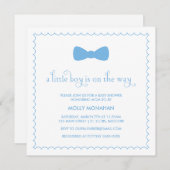 Blue Bow-Krawatte| Kinderdusche Einladung (Vorne/Hinten)