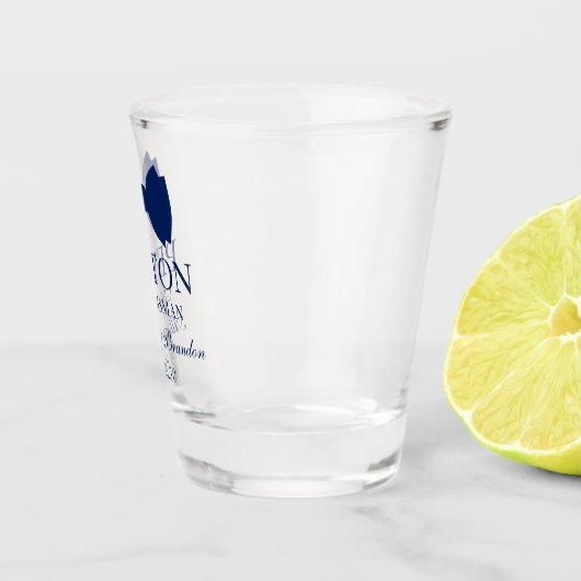 Blue Bow Krawatte Trauzeuge Schnapsglas (Rechts)