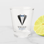 Blue Bow Krawatte "Trauzeuge" Tuxedo Schnapsglas<br><div class="desc">Personalisierte Geschenke für Ihre Hochzeitsfeier.</div>