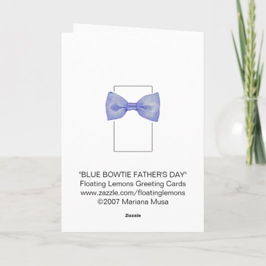 Blue Bow Krawatte Vatertag Karte (Rückseite)
