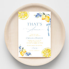 Blue Bow Lemons That's Amore Italian Bridal Shower Einladung