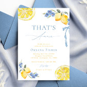 Blue Bow Lemons That's Amore Italian Bridal Shower Einladung