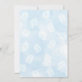 Blue Bow Little Boo Baby Dusche Einladung (Rückseite)