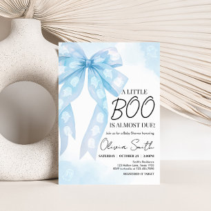 Blue Bow Little Boo Baby Dusche Einladung