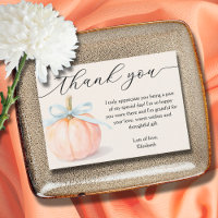 Blue Bow Little Pumpkin Baby Dusche Danke