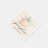 Blue Bow Little Pumpkin Baby Dusche Serviette (Ecke)