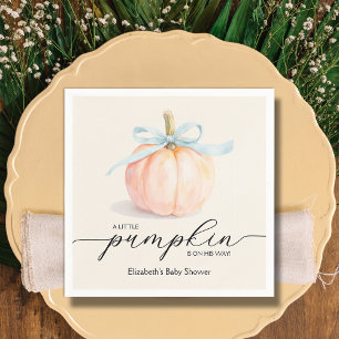 Blue Bow Little Pumpkin Baby Dusche Serviette
