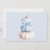 Blue Bow Little Pumpkin Boy Baby Dusche Dankeskarte (Rückseite)