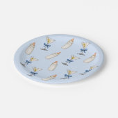 Blue Bow Martinis Babyflaschen Babydusche Pappteller (Schrägansicht)