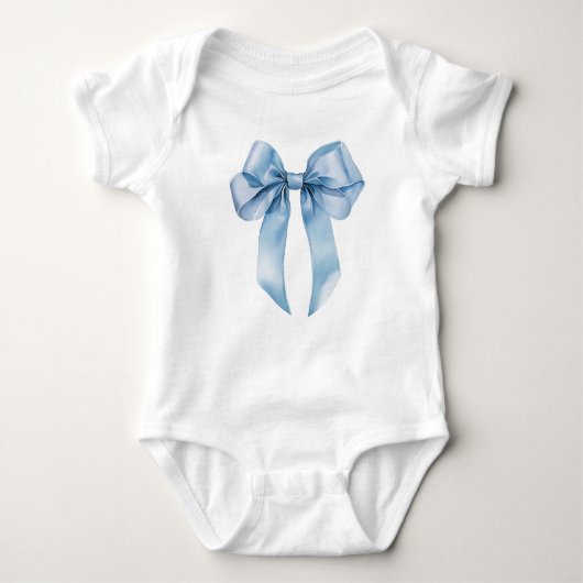 Blue Bow minimalistisch niedliche Babydusche Baby Strampler (Vorderseite)