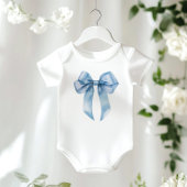 Blue Bow minimalistisch niedliche Babydusche Baby Strampler