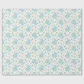 Blue Bow Mistletoe Winter Baby Shower Wrap Geschenkpapier (Flach)