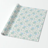 Blue Bow Mistletoe Winter Baby Shower Wrap Geschenkpapier (Ungerollt)