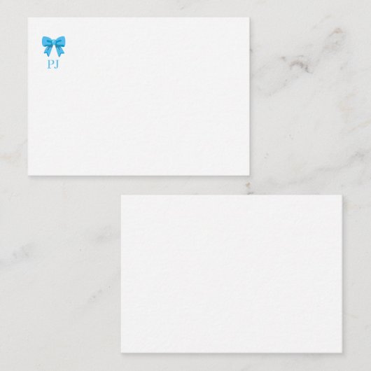 Blue Bow Mitteilungskarte (Vorne/Hinten)