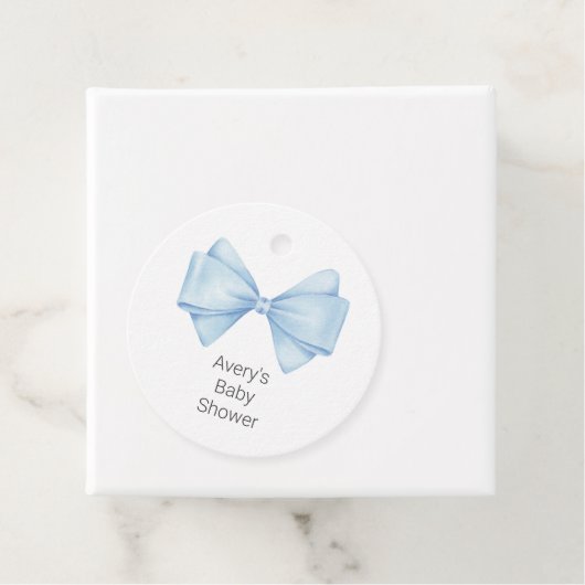 Blue Bow Modern Boy Baby Dusche Geschenkanhänger (Beispiel)