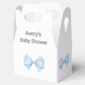 Blue Bow Modern Boy Baby Dusche Geschenkschachtel (Geöffnet)