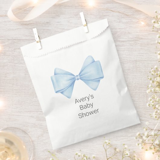 Blue Bow Modern Boy Baby Dusche Geschenktütchen (Ausgeschnitten)