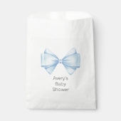 Blue Bow Modern Boy Baby Dusche Geschenktütchen (Vorderseite)