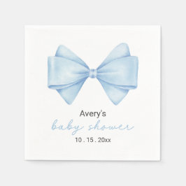 Blue Bow Modern Boy Baby Dusche Napkins Serviette