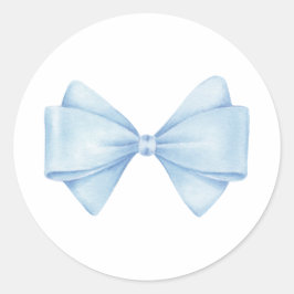 Blue Bow Modern Boy Baby Dusche Runder Aufkleber