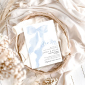 Blue Bow Modern Elegant Es ist eine Baby-Dusche Einladung