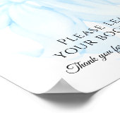 Blue Bow Modern Elegante Baby Shower Book for Baby Poster (Ecke)