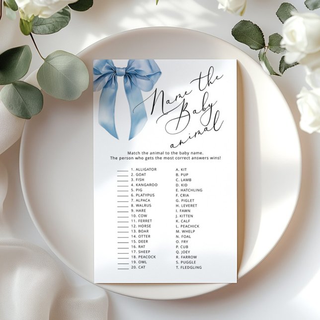 Blue Bow Name Babydusche (Von Creator hochgeladen)