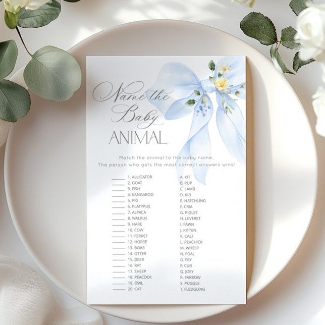 Blue Bow Name Babydusche (Von Creator hochgeladen)