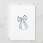 Blue Bow Oh Boy Baby Dusche Einladung (Rückseite)