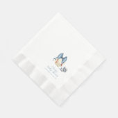 Blue Bow Pacifier Baseball Sport Baby Shower  Serviette (Ecke)