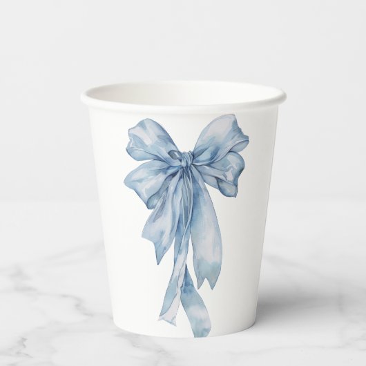 Blue Bow Paper Cups Pappbecher (Rückseite)