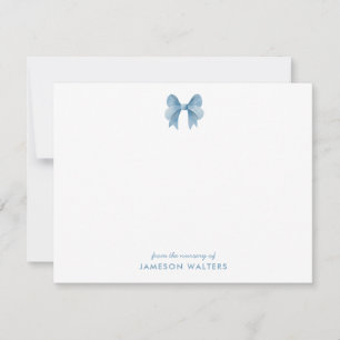 Blue Bow Personalisiert Baby Bow Note Card Dankeskarte